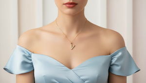 Pendentif en or et diamants de qualité supérieure en forme de V, or blanc 18 carats avec diamants véritables, bijoux fins personnalisés élégants, cadeau pour femmes - Product Image 5