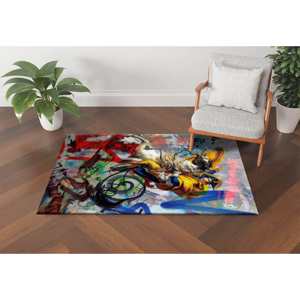 Grand tapis, tapis populaire, tapis de décoration de bureau, cadeau pour lui, tapis Banksy, tapis fin non tissé - Product Image 1