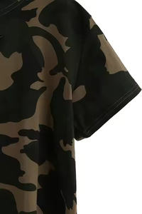 Diseño personalizado de las mujeres de manga corta desgastada Crop T-shirt Summer Tops Camuflaje Impreso Cropped Top - Product Image 5