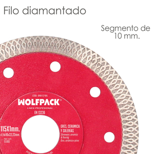 Disco Diamante Ø 115 mm. Porcellanati, Gres, Ceramica, Solerias. Segmento da 10 mm. - Product Image 3