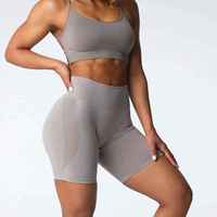 Shorts de gymnastique sans couture taille haute pour femmes pantalons de Yoga à motif solide Leggings pour entraînement Fitness sport cyclisme pantalon de requin