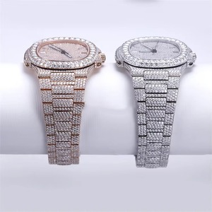 Montre de luxe automatique mécanique à mouvement ETA 32 Ct Moissanite, résistante à l'eau 10 bars, bracelet en acier inoxydable fait main pour homme - Product Image 5