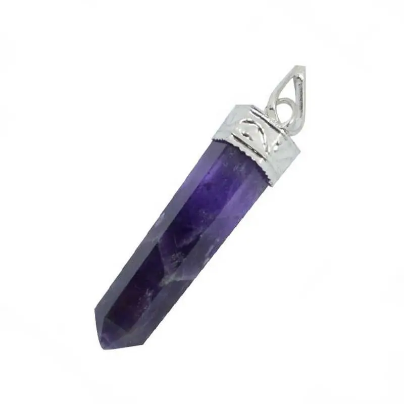 Pendentif crayon améthyste de bonne qualité Acheter chez Mariya Crystal Export: Vente en gros de pendentifs en pierres précieuses