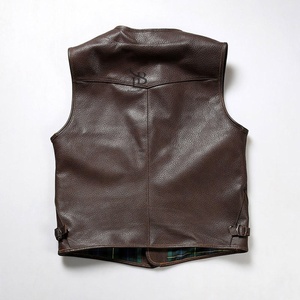 Hermoso Chaleco de cuero para hombre Chaleco de moda Chaleco de cuero estilo motorista para hombre Chaleco informal Precio al por mayor Chaleco de cuero - Product Image 2