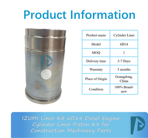 Kit de chemises de cylindre et pistons IZUMI 6D14 pour moteur diesel, pièces de rechange pour excavatrice avec garantie de 3 mois - Product Image 3