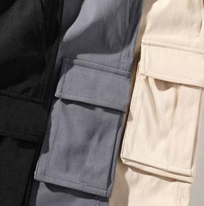 Shorts de sport personnalisés pour la course à pied et le basketball, taille élastique avec cordon de serrage, shorts décontractés en sergé de coton, shorts cargo personnalisés pour hommes - Product Image 5