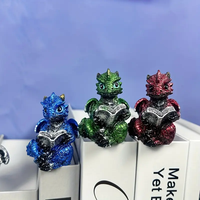 Ornements créatifs de vacances maison bureau oeuvre de table artisanat petit Dragon Figurine lecture livre résine Statue