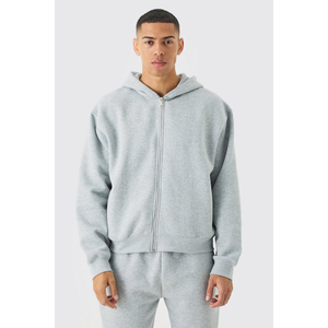 Ensemble sweats à capuche pour hommes haute qualité Streetwear sweat blanc uni 100% coton léger solide sweat à capuche Shorts survêtement - Product Image 3