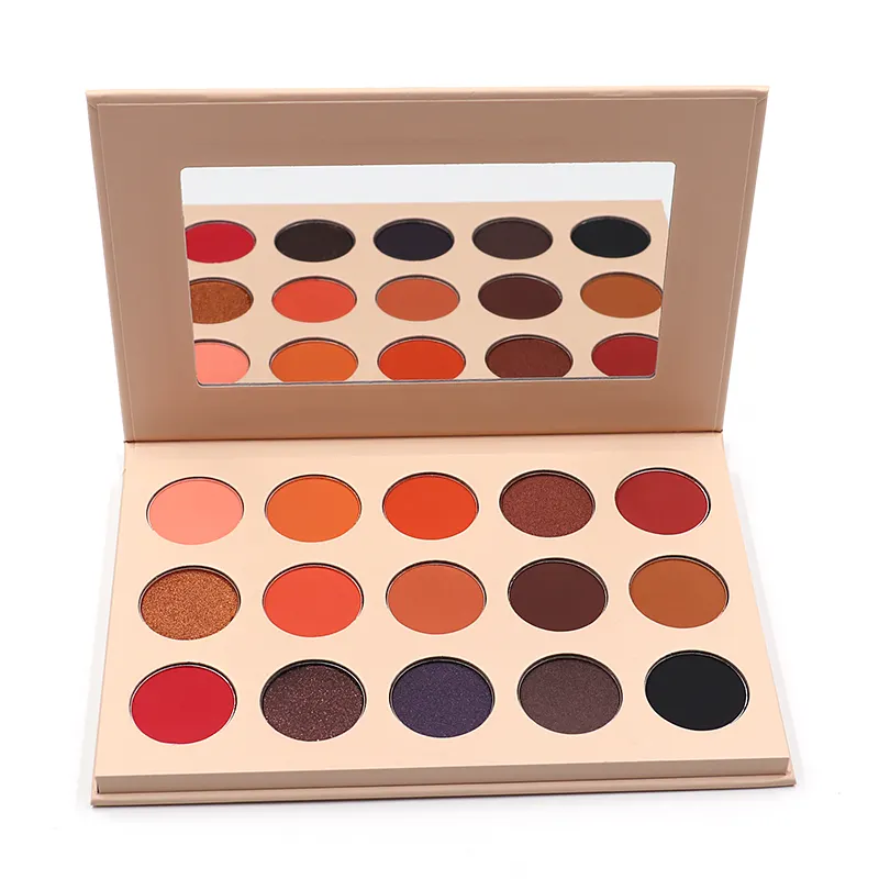 Großhandel kostenlose Make-up-Proben High Pigment Eye 15 Farbe Lidschatten-Palette für Valentinstag Geschenke