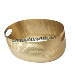 Super Quality Hammered Metal Beverage <b>Ice</b> Tub With Handle & Golden Polished Customized Shape & Size at Sale Price - Product Image 5