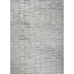 Tapis Aprezo en laine et viscose noué à la main, motif abstrait, pour salon, couloir, chambre d'adolescent, modèle puzzle rectangulaire Siwv-36 - Product Image 1