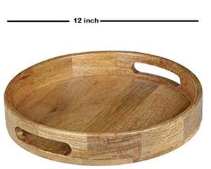 Vente chaude Grand Plateau De Service Double En Bois D'acacia Fabriqué À La Main Laque Finition Servir Fruits Secs Légumes Cuisine Salon - Product Image 2