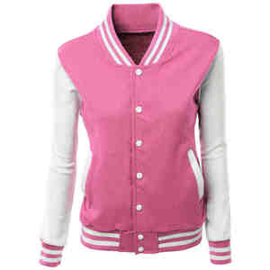 Nueva venta al por mayor Varsity Letterman chaqueta mujer béisbol personalizado Letterman Varsity chaqueta mujer Crop Varsity chaquetas - Product Image 1