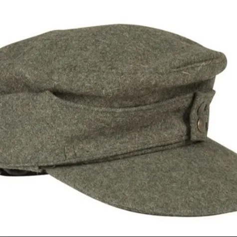 German-WWII-Field-Grey-M43-cap-repro allemand champ gris Kepi guerre mondiale uniforme accessoires FIELD-CAP-GERMAN-WORKING-BUTTONS-OLIV