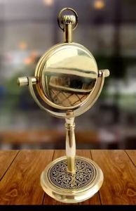 Quartz round Brass <b>Table</b> Clock for Home Study Living Room and Office Decor Metal Home Decor Item - Product Image 2