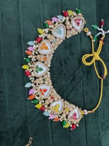 Conjunto de Collar Choker Polki Kundan Multicolor Inspirado en Sabyasachi, Joyería de Boda con Aretes de Circonia - Product Image 4