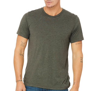 Tri-mélange prochain niveau Slim Fit t-shirts t-shirt rond tricoté solide coton mélangé coupe régulière hommes t-shirts T-Shirt Bella + toile avec Logo - Product Image 1