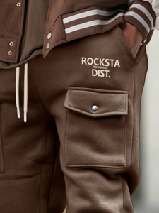 Comfortable Loose Sports Sweatpants Made From Nylon With Soft <b>Stretchy</b> Fabric Ideal for Casual Wear Cargo Sweatpants - Product Image 4