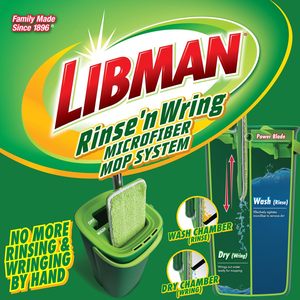 Libman Rinse 'n Wring <b>Mop</b> and Bucket System, 5 Microfiber Pads Included - Product Image 3