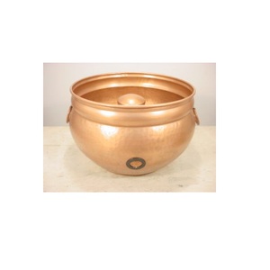 Bol de tuyau en cuivre fini martelé brillant pour la maison jardin arrosage des plantes utilisation bol de tuyau d'arrosage en métal décoratif - Product Image 1