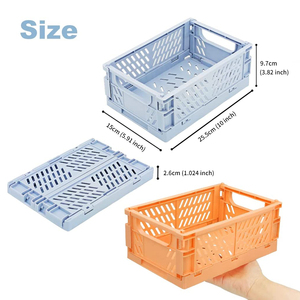 Wholesale Customized OEM ODM Modern Office Organizer Eco-Friendly BPA Free <strong>Stacked</strong> Collapsible Foldable Storage <strong>Crate</strong> - Product Image 6