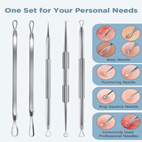 Kit d'outils pour éliminer l'acné points noirs en acier inoxydable aiguilles pour éliminer l'acné nettoyage en profondeur des pores dissolvant de soins de la peau ensemble de beauté
