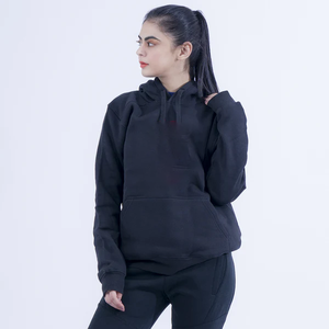 Unisex <b>Oversized</b> Black <b>Hoodie</b> Heavyweight <b>Fleece</b> Pullover with Kangaroo Pocket & Drawstring Hood Minimalist Style Streetwear - Product Image 3