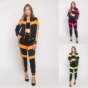 Track Suit for Women Set 3pcs Suit Long Sleeve Gym Tank <b>Top</b> Jogger Sweatpants Sweatshirt Clothing Yoga <b>Vest</b> Sports Bra Fiess - Product Image 3
