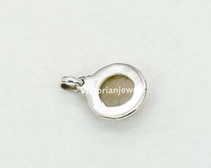 925 plata esterlina sólida abril mes piedra natal rutilo dorado con ajuste de bisel colgante de forma redonda - Product Image 4