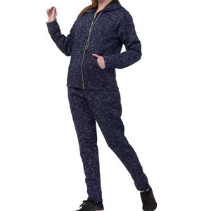 Vêtements de sport personnalisés avec logo, de haute qualité, en molleton 100% coton, ensemble deux pièces oversize uni pour femmes - Product Image 3