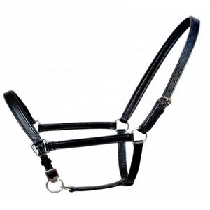 Licol de cheval personnalisé de qualité supérieure avec sangle en nylon souple et cuir PP Boucles de quincaillerie en acier et laiton Colliers de tête de cheval - Product Image 6