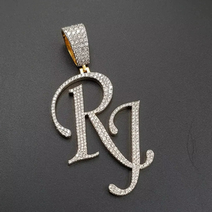 Pendentifs numérotés en moissanite VVS sur mesure, bijoux fins plaqués or, style hip-hop, pour rappeurs, idéaux pour les cadeaux aux meilleurs prix - Product Image 1