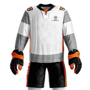 Meilleure vente uniforme de hockey sur glace unisexe prix d'usine en vrac doux au toucher avec techniques de broderie - Product Image 6