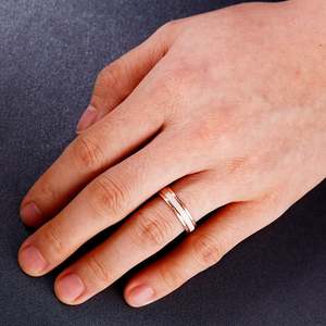 Anillo de Promesa para Hombre Jeulia de Plata de Ley, Chapado en Rodio, Estilo Geométrico Hip Hop, Anillo de Aniversario - Product Image 3