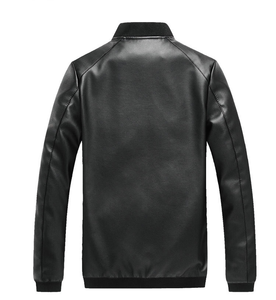 Autumn Winter <b>Plus</b> 8XL <b>Size</b> Fashion Men's <b>Leather</b> <b>Jackets</b> Solid Color Zipper <b>Faux</b> <b>Leather</b> Casual PU <b>Jacket</b> for Men - Product Image 6