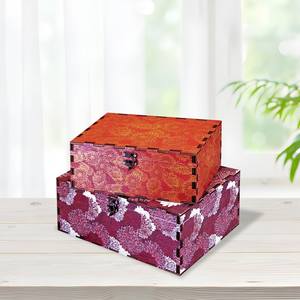 Ooden-caja de joyería impresa de madera, 2 piezas de diseño diferente, a bajo precio - Product Image 1