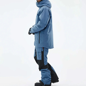 Combinaison de ski et de snowboard coupe-vent pour homme et femme, deux pièces, fermeture éclair à capuche, vêtements de neige - Product Image 1