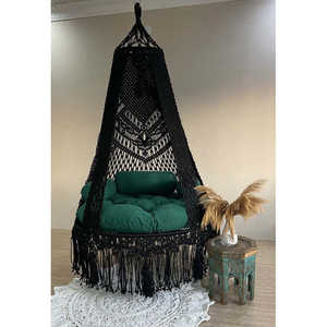 Silla Colgante de Macramé para Interiores y Exteriores, Silla de Jardín - Product Image 1