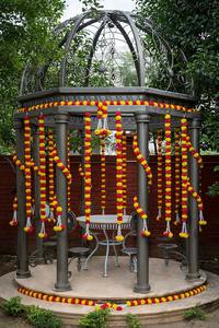 Marigold Tuberose colgante cadena guirnalda escenario o aniversario telón de fondo decorativo colgante de pared para uso doméstico - Product Image 2