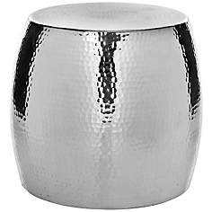 Tabouret en fonte d'aluminium recyclé au Design tourné disponible en métal poli brillant tabouret de meubles de maison pour le jardin - Product Image 5