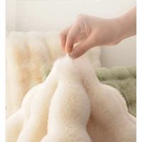 Tapis personnalisé en fausse fourrure de lapin écologique, tapis en peluche à bulles pour chambre d'animaux, résistant aux morsures et sûr