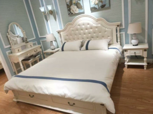 Ensemble de chambre à coucher de Style français, vintage, offre spéciale, meuble en bois massif avec tiroirs de rangement - Product Image 2