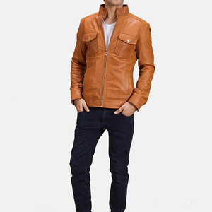 Concevez Votre Propre Veste en Cuir Vintage Enduite, Veste en Cuir Homme de Haute Qualité, Meilleur Prix, Manches Longues, Col Debout - Product Image 3