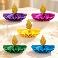 Nouvelle décoration de Diwali, lampe à huile en forme de nid d'abeille avec flamme scintillante, centre de table pour la fête des lumières indienne, décoration de table pour fête