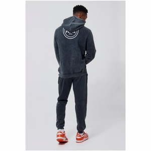 Chándal unisex de felpa francesa con lavado ácido, 100% algodón, pantalones de chándal pesados, Conjunto de sudadera con capucha, logotipo personalizado, técnica bordada de invierno Me - Product Image 5