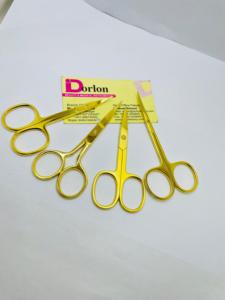 Ciseaux de manucure en acier inoxydable plaqué or avec logo personnalisé Ciseaux à sourcils personnalisés pour les soins personnels - Product Image 4