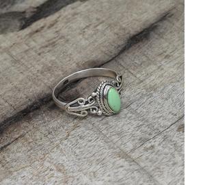 Variscite Gemstone <b>Ring</b> 925 Sterling Silver Handmade Filigree <b>Statement</b> Jewelry Solid Silver Designer <b>Ring</b> Vintage Inspired Gift - Product Image 4