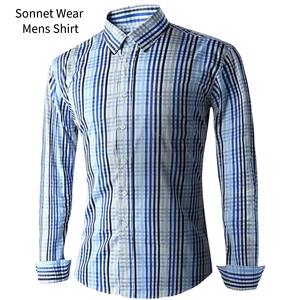 Chemise à carreaux boutonnée décontractée pour homme 100% coton - Product Image 2