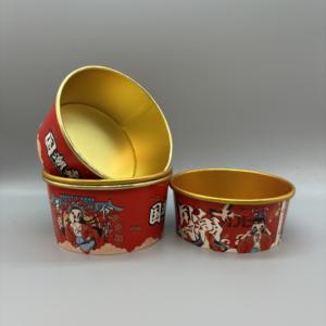 ชามกระดาษคราฟท์ทรงสี่เหลี่ยมกันน้ำ เกรดอาหาร ใช้แล้วทิ้ง เคลือบเงา ลายนูน ป้องกันการรั่วซึม กันน้ำมัน สำหรับใส่สลัด - Product Image 5