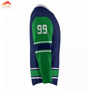 Maillot de hockey sur glace en polyester personnalisé de haute qualité avec impression par sublimation et logo brodé Service OEM disponible - Product Image 5